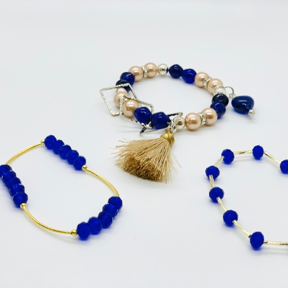 Peruvian Glass Bead Charm Bracelet Set - Picture 3 of 3